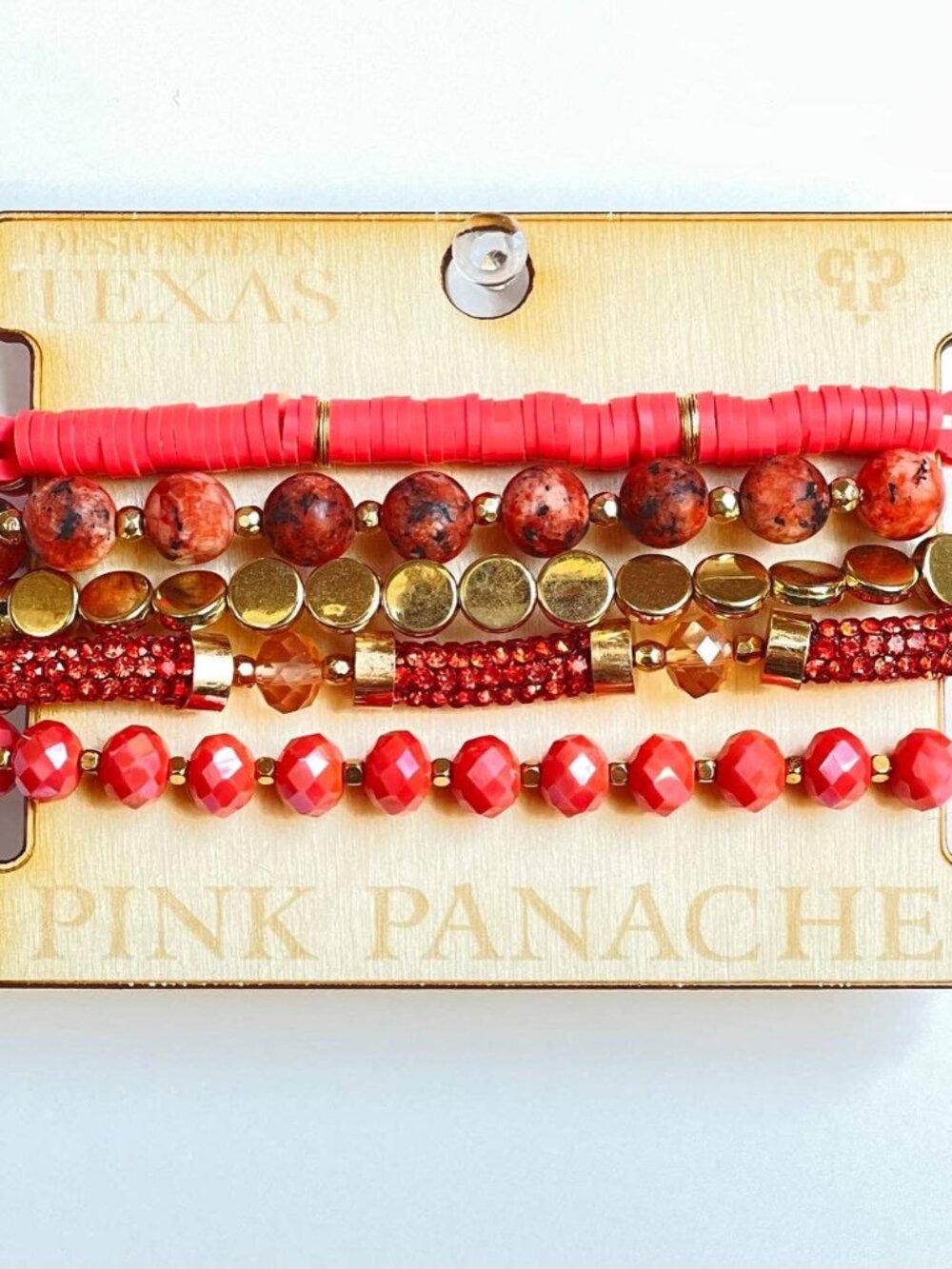 Pink Panache 5 Strand Coral Bracelet Set, Boutique